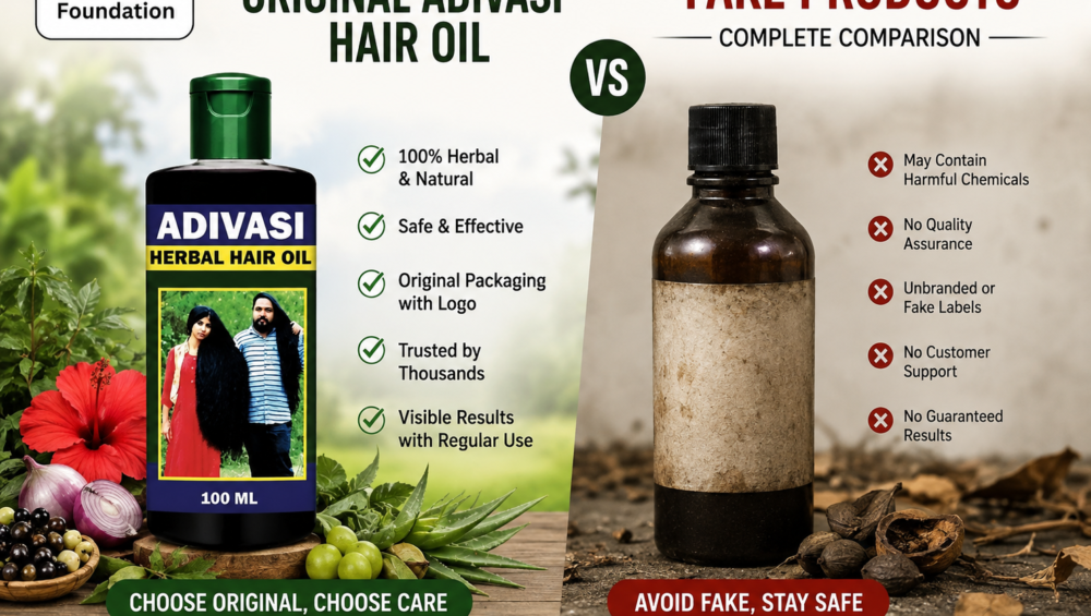 original Adivasi hair oil with fake products