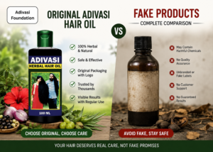 original Adivasi hair oil with fake products